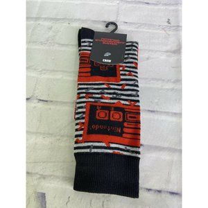 Classic Nintendo NES Controller Logo Men's Crew Socks 1 Pair Shoe Size 8-12 NEW